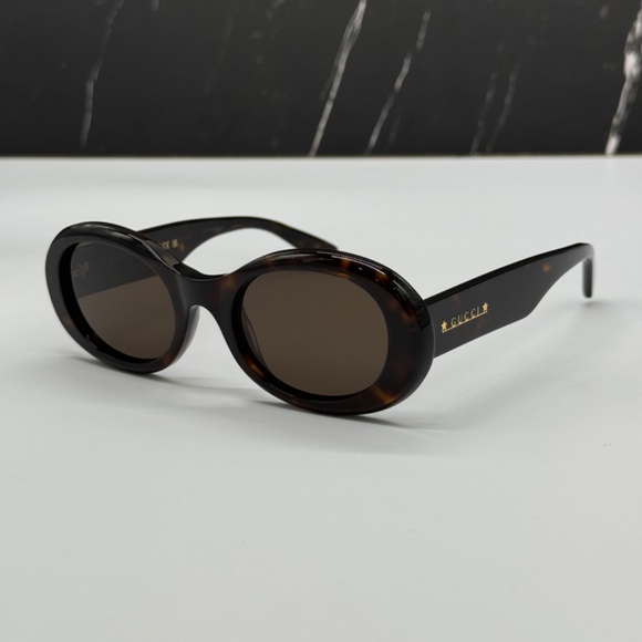 NEW GG1587S 002 GUCCI HAVANA BROWN OVAL WOMEN GUCCI SUNGLASSES - Picture 4 of 13